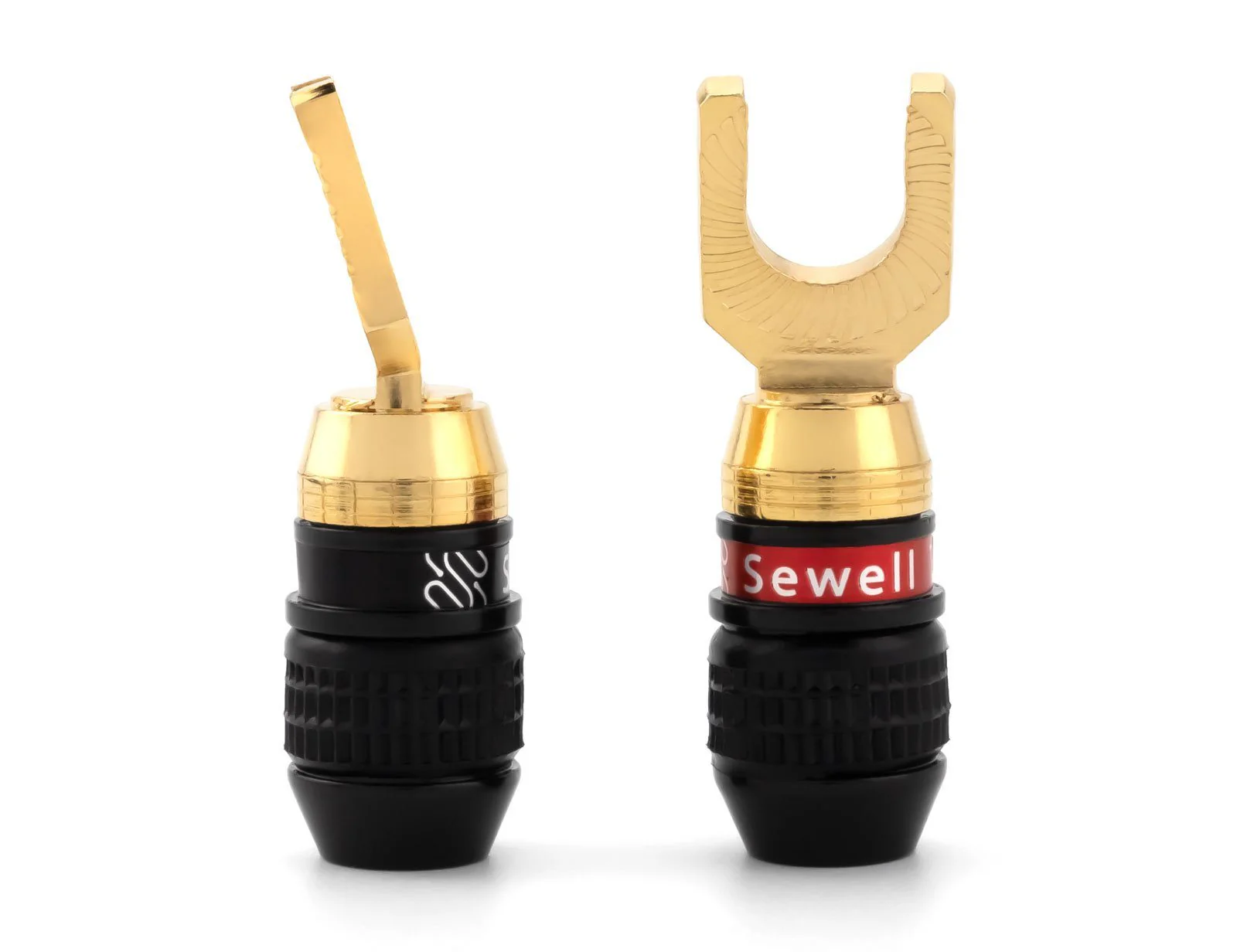 Deadbolt 30° Angled Spade Plugs – 24k Gold-Plated, Self-Crimp Speaker Wire Connectors (Up to 10 AWG) - Image 3