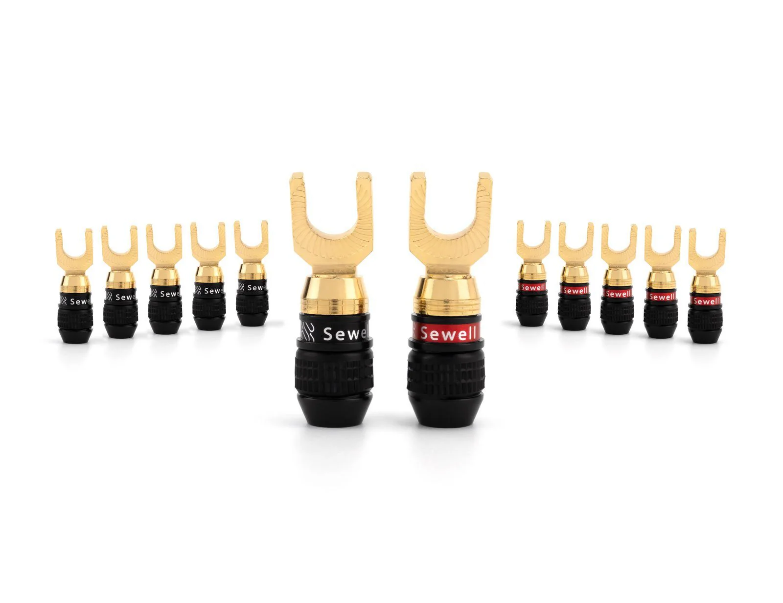 Deadbolt 30° Angled Spade Plugs – 24k Gold-Plated, Self-Crimp Speaker Wire Connectors (Up to 10 AWG) - Image 6