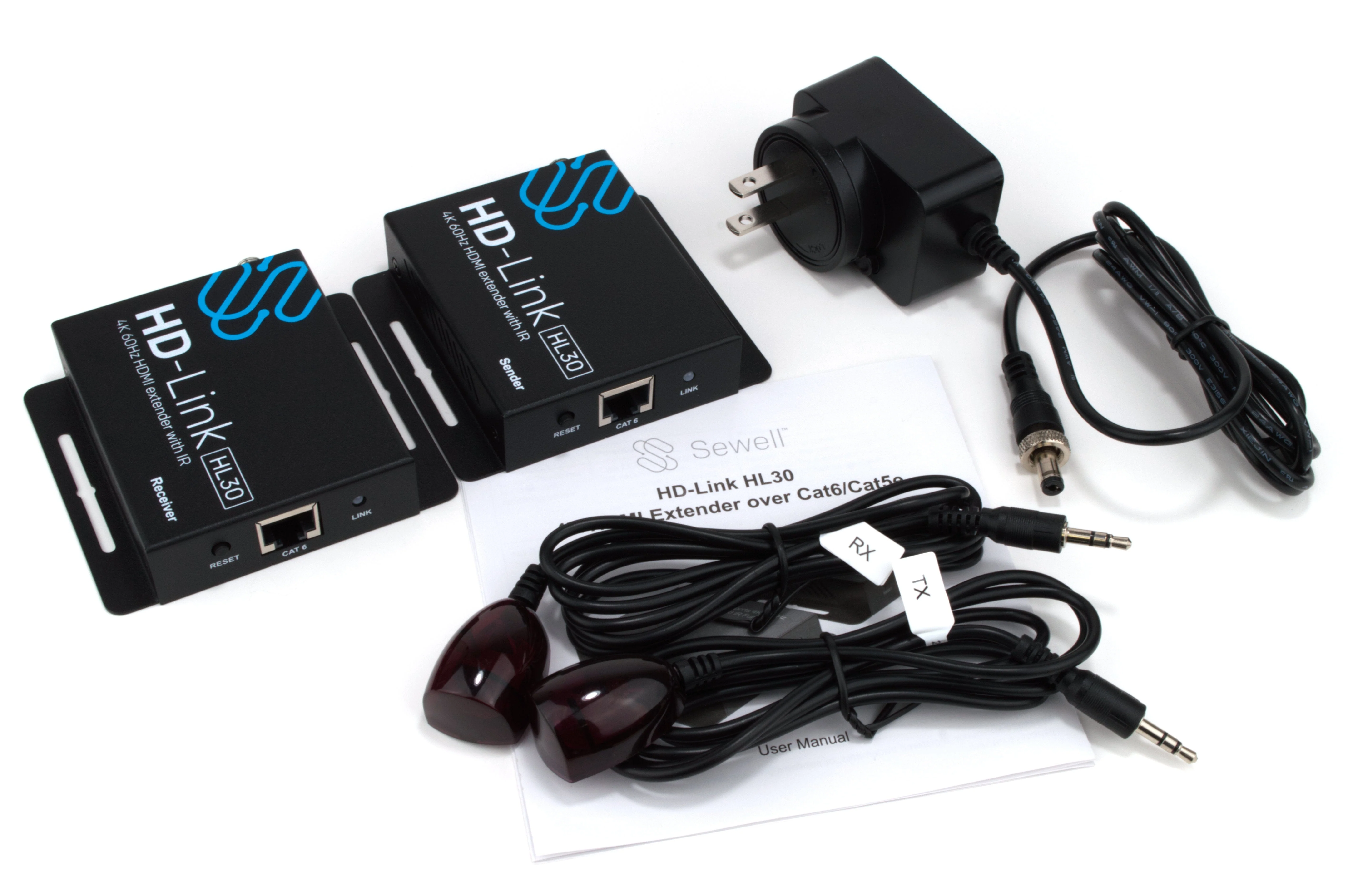 Sewell HD-Link HL30 4K HDMI Extender Over Ethernet Cat7/Cat6/Cat5e with IR 4K 60Hz Ultra HD HDR HDCP 2.2 - Image 4
