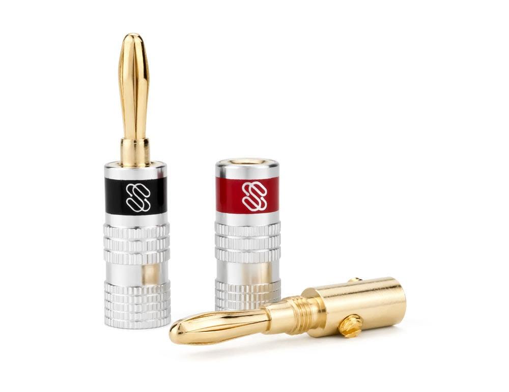 Silverback Banana Plugs for Speaker Wire – Dual-Screw Lock, 24k Gold-Plated, 4mm Connectors (Up to 10 AWG) - Image 3