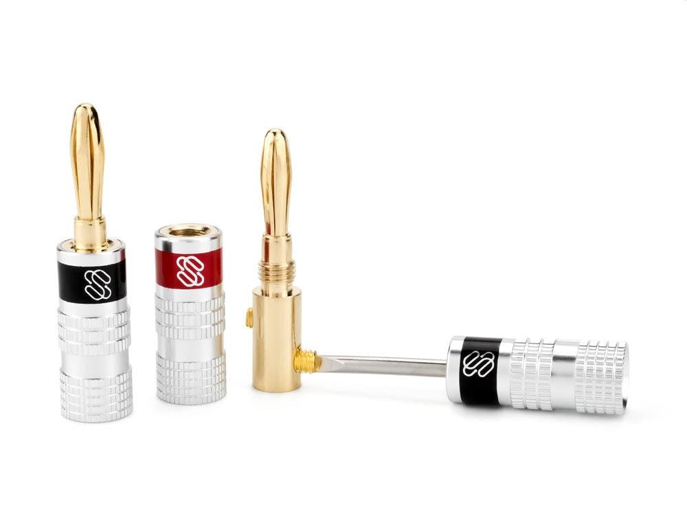 Silverback Banana Plugs for Speaker Wire – Dual-Screw Lock, 24k Gold-Plated, 4mm Connectors (Up to 10 AWG) - Image 4