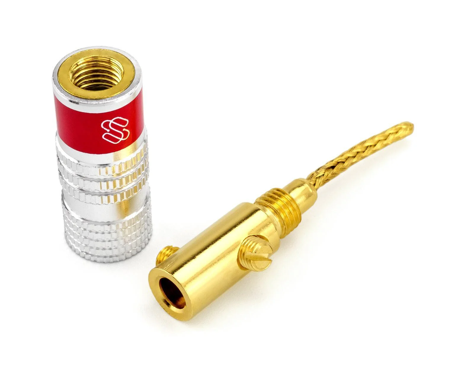 Silverback Flex Pin Connectors (2025) – Dual-Screw, 24k Gold, Spring Terminal Speaker Wire Connectors (Up to 10 AWG) - Image 3